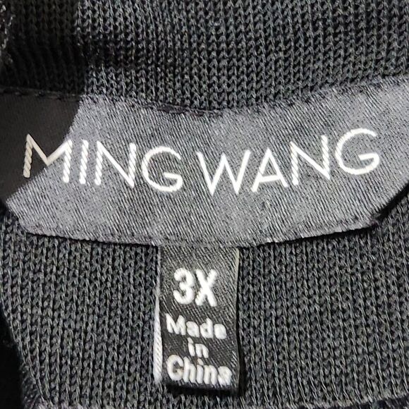 Ming Wang Black Open Cardigan Size 3X Shoulder Pads - Picture 6 of 8